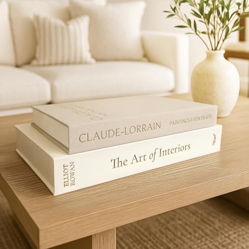 Vine Creations Decorative Books - Set of 2 Linen Hardcover Boxes with Storage - Aesthetic Fake Books for Decoration for Home, Shelf, Bookshelf Decor, Coffee Table Decor, as Storage or Keepsake Box - Image 6