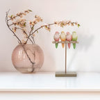 Braxio Bird Figurines Home Decor – Resin Tabletop Pink Bird Decor for Shelf Bookcase Dresser Modern Farmhouse Decorative Accent for Living Room Bedroom Office Gift - Image 3