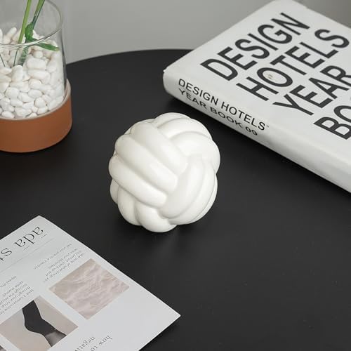 Small Ceramic Knot Decor, Chain Link Decor, Coffee Table Decor, Book Shelf Decor, Entry Table Decor, Aesthetic Minimalist Decorative Objects for Modern Home Living Room, Desk Decor for Office (White) - Image 4
