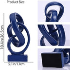 Abstract Blue Knot Sculpture, Geometric Decorative Statue, Blue Decor for Living Room Coffee Table Bookshelf Top, Office TV Cabinet Entryway Table Top Decor. - Image 6