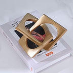 Modern Geometric Sculpture Gold Knot Statue Decor, Home Gold Bookcase Centerpiece jax Decorative, Geometric Tabletop Sculpture and Figurines, For Golden Home Decor Accent, Cube Decorative Ornaments - Image 3
