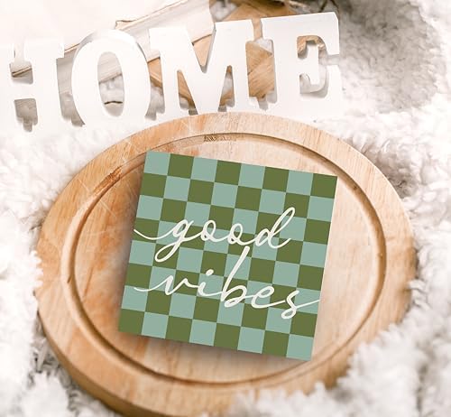 SRADMO Inspirational Wood Box Sign Desk Decor, Motivational Office Decor, Blue and Green Checkered Positive Theme Wooden Block Box Sign Decoration for Home Office Shelf Table Decorative Accessories - Image 5
