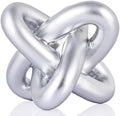 Silver Knot Sculpture, Three Knot Sculpture Silver Home Decor Accent, Suitable for Rustic Style Coffee Tables, Living Room Dining Tables, entryway Shelves, and Small Decorations. by DOVDOVHomeDecoration