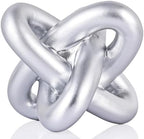 Silver Knot Sculpture, Three Knot Sculpture Silver Home Decor Accent, Suitable for Rustic Style Coffee Tables, Living Room Dining Tables, entryway Shelves, and Small Decorations. by DOVDOVHomeDecoration