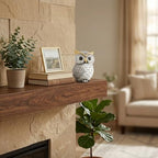 Smadeer Black and White Owl Statue, Small Resin Owl Boho Shelf Decor - Image 6