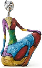 Octdays Art Female Sculpture Figurine, Colorful Yoga Statue for Home Decor by Octdays