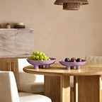 Three-Leg Ceramic Fruit Bowl, 10 Inch Oval Serving Dish for Kitchen Counter, Candy or Key Holder, Home Decor Accent Purple - Image 6