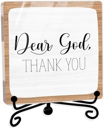 Modern Farmhouse Decor, Home Decor For Living Room, Boho Chic Aesthetic Shelf Decorations, Christian Dear God Acrylic Sign, Farmhouse Entryway Tv Stand Fireplace Coffee Table Decoration (13) by JUSITAKEET