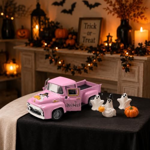 Pink Halloween Decor - White Ghost Truck Decorations - Image 2
