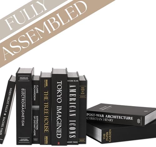 ORITZIO Oversized Set of 9 Faux Books with Hidden Storage (Black), Fashion Books, Coffee Table Accessory, Bookshelf Decor, Home Staging - Image 2