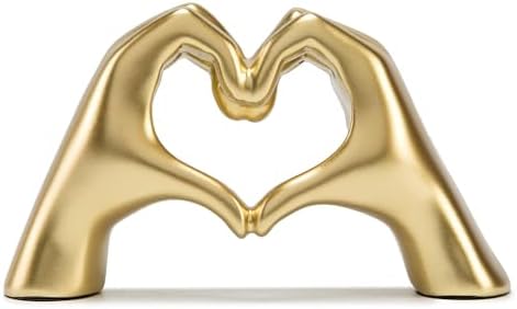 FANTESTICRYAN Heart Hands Statues, Gold Resin Home Decor Accent, Medium by FANTESTICRYAN