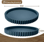 Handmade 12in Decorative Tray for Coffee Table Tray Decor, Blue Wooden Decorative Round Tray for Kitchen, Living Room, Home Decor - Image 2