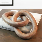 13" Natural Wood Chain Link Decor, Decorative Knot Coffee Table Accent by ProductElevations