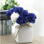 10pcs 11inch Dark Blue Fake Carnation Flowers Stem, Realistic Silk Petals - Image 5