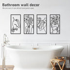 Bakovity Black Metal Wall Art, Abstract Minimalist Floral Woman Wall Decor - Image 4