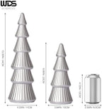 WONDROUS' DECO Wooden Christmas Tree Figurine, Table Silver Tree Figurine - Image 3