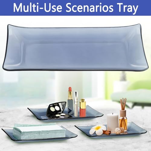 Haturi Glass Bathroom Accessories Set, Blue Bathroom Set, 4 Pcs - Image 6