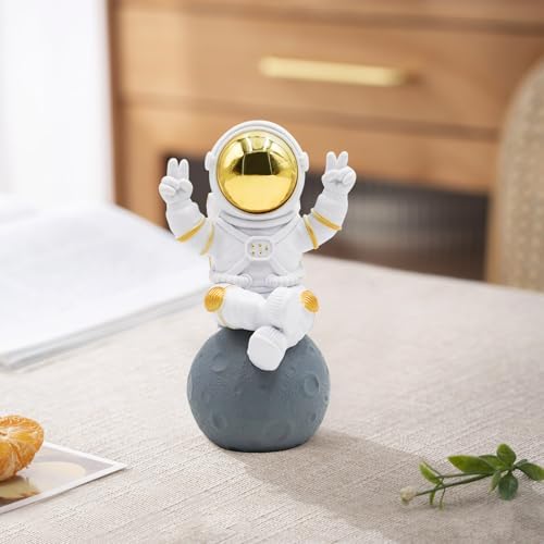 Oooct Astronaut Statue Decor, Resin Spaceman Figurine Decorations, Cute Mini Space Figure Ornament, Abstract Aesthetic Decorative Sculpture for Home Office Desk Shelf Tabletop - 4.2 Inch - Image 3