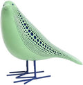Quoowiit Bird Figurine, Modern Sculpture and Statues for Home Decor, Animal Statues for Bookshelf, Table, Entryway, Fireplace, Resin Decorative Sculpture with Chic Polka Dots Art Design (Green) by Quoowiit