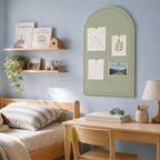 Large Arched Felt Bulletin Board, Sized 36" x 24" for Office & Wall Decor – 6 Customizable Adhesive Tiles with Pins are Perfect to Display Your Photos (Sage Green-B) - Image 7