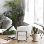Modern Farmhouse Decor, Home Decor For Living Room, Boho Chic Aesthetic Shelf Decorations, Christian Rutsic Dear God Sign, Farm House Entryway Tv Stand Fireplace Coffee Table Decoration (06) - Image 5