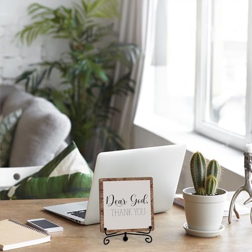Modern Farmhouse Decor, Home Decor For Living Room, Boho Chic Aesthetic Shelf Decorations, Christian Rutsic Dear God Sign, Farm House Entryway Tv Stand Fireplace Coffee Table Decoration (06) - Image 5