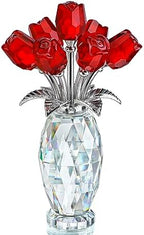 Crystal Rose Flower Figurine Bouquet Home Table Centerpiece Decor by HDHYALINEDORA