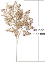 CATTREE Artificial Gold Leaves, Plastic Plants Christmas Decorations 30" Tall Golden 2 Pack, Fake Shrubs Bushes for Indoor Home Table Centerpieces Hotel Hall Party Decor Wedding Planting Filler - Image 5
