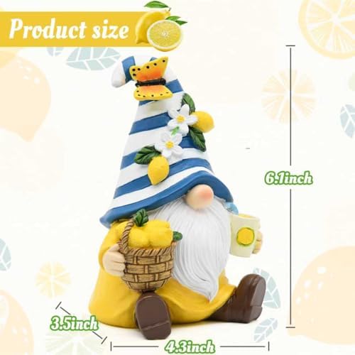 Lemon Decor Summer Garden Gnome Resin Figurines - Image 4