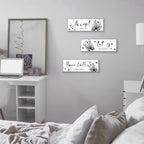 3 Pcs Black And White Bathroom Decor Rustic Flower Black Wall Art Accept Let Go Have Faith Farmhouse Bedroom Wall Decor Wooden Inspirational Quotes Grey Decoration for Living Room(Black,16 x 5 Inches) - Image 6
