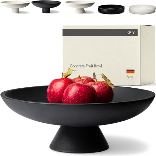 KIVY Concrete Fruit Bowl for Kitchen Counter - Large Decorative Bowl by KIVY