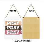 Inspirational Decor Pray On It Bible Verse Wall Art Christian Gifts for Women Scripture Wooden Hanging Sign for Modern Home Office Kids Room Bathroom Bedroom Wall Art Decoration 8 x 10 Inches - Image 7