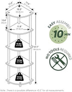 Furinno Turn-N-Tube 5-Tier Corner Shelf, Warm Walnut - Image 3