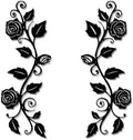 DUOOLN 2 Pcs Metal Rose Tree Leaf Wall Decor, Long Iron Scroll Vine Wall Art Above, Rustic Hanging Sign Flowers Sculpture, For Above Door Living Room Office Indoor And Outdoor Decoration - Black by DUOOLN