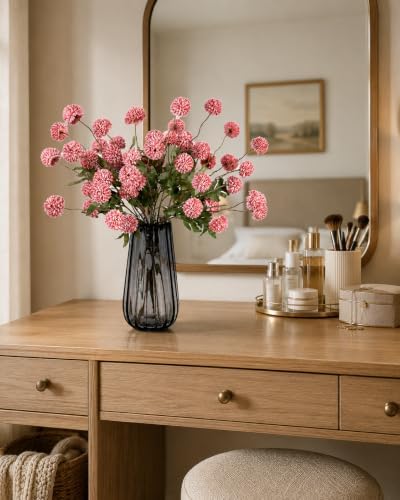 Neutral Pink Chrysanthemums with Vase,fall fakeflowers for inside Decor - Image 6