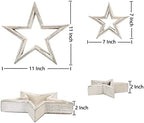 LOSOUR Set of 2 Decorative Objects Stars-Tiered Tray Decor, Coffee Table Decor, Shelf Decor Accents, Bookshelf Decor, Entry Table Decor, Desk Decor for Modern Farmhouse Decor (Washed White) - Image 5