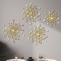 Blulu 4 Pcs Gold Wall Decor Starburst Metal Wall Art with 3D Rhinestone by Blulu