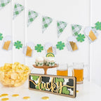 Vintage Happy St. Patrick's Day Decorations for Office, Home, Table, Mantel, Shelf, Desk, 3 1/2 x 11 Inch Retro Lucky Sign, Wooden Saint Patrick Decor Sign, Farmhouse Green Decoration (Lucky) - Image 6