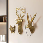 GUASDIE Animal Heads Wall Decor, Faux Deer Head Mount, Animal Sculptures Wall Decor, Resin Animal Head Wall Hanging Decoration for Living Room Bedroom Kitchen Gift,Deer - Image 5