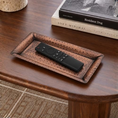 Monarch Abode Decorative Tray – 12-Inch Hand Hammered Antique Copper Metal Bathroom Tray Countertop Vanity Trays Organizer, Perfume Plate for Dresser, Kitchen Countertop Small Fruit Platter, Pack of 2 - Image 4