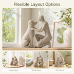 Adjustable Minimalist Dog and Human Resin Sculpture for Home Shelf Decor - Image 4