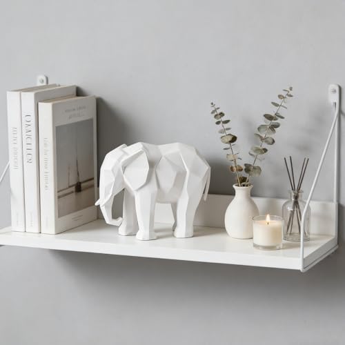 Cynkeyee Resin Elephant Statue Figurine - 4.5 in White Statues Decorations - Image 6