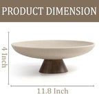 LIN CHUAN Large Decorative Bowl, Resin Pedestal Fruit Bowl, Brown - Image 5