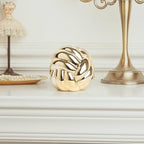 Small Gold Knot Decor, Chain Link Decor, Coffee Table Decor, Book Shelf Decor, Entry Table Decor, Aesthetic Minimalist Decorative Objects for Modern Home Living Room, Desk Decor for Office (Golden) - Image 2