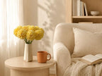 Mandy's 12pcs Artificial Yellow Ball Chrysanthemum Flowers - Image 5
