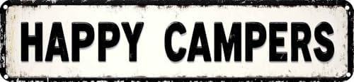 Vintage Tin Campers Sign Retro Metal Sign for Outdoor Decoration - Outdoor Funny Wall Art Plaque 4x16 Inch by VintageTinSign