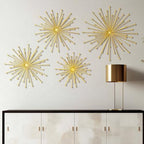 Shimeyao 4 Pcs Gold Starburst Wall Decor, Metal Spike with Orb Wall Art by Shimeyao