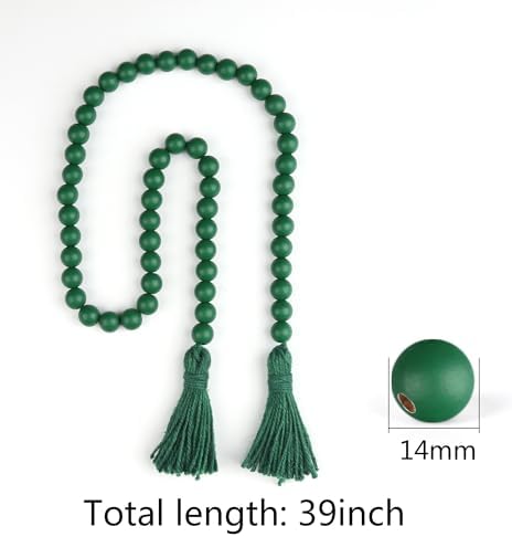 RAMIRABI Wood Beads Garland with Tassels, 39in Decorative Beads Home Decor - Image 6