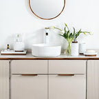 RQYIXI Ceramic Bathroom Accessories Set,Cream White,6 Piece,with Trash Can - Image 7