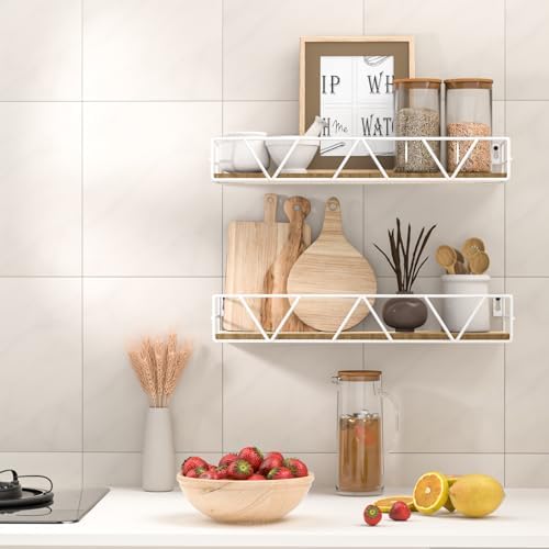 Floating Shelves Set of 3, Wood Wall Shelf, Farmhouse Shelf for Bedroom - Image 4